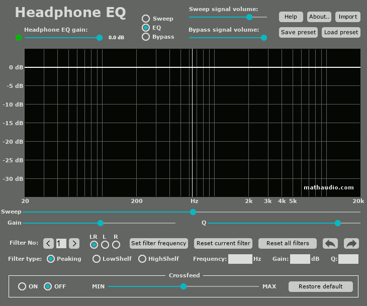 Headphone EQ screenshot