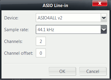 ASIO Line-in window
